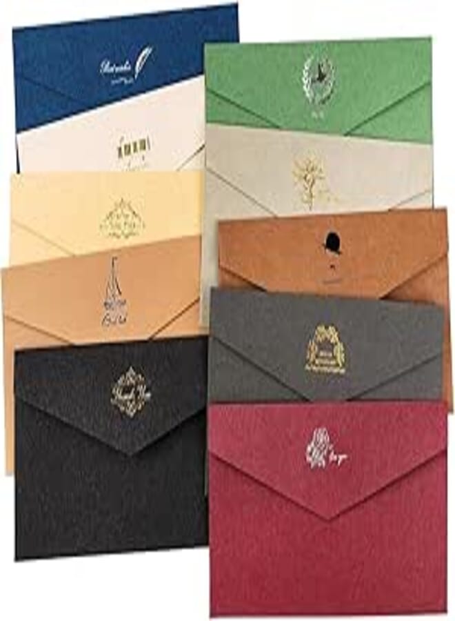 【10PCS】Vintage Paper Envelopes,10PCS Colored, Envelope Set with 10 Colors, Kraft Paper Envelopes, Gift for Wedding Cards, Sympathy Cards，Simple style Western style